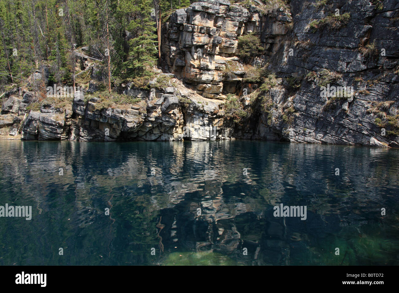 Blue lake, Jasper Jasper National Park, Alberta Stock Photo