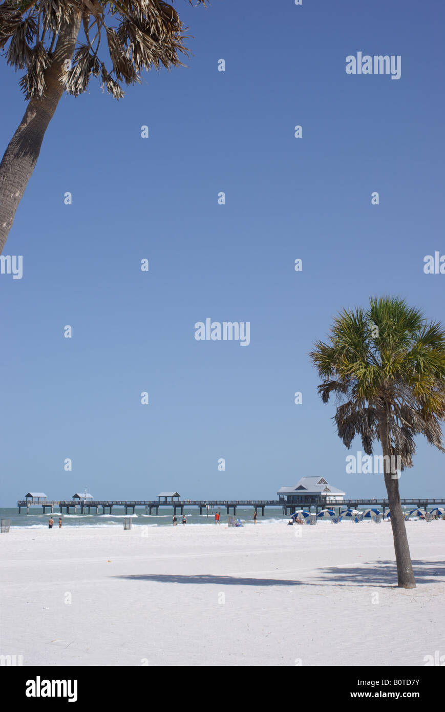 Clearwater Beach, Florida, May 2008: South view of Pier 60 on a beautiful clear sunny morning. Stock Photo