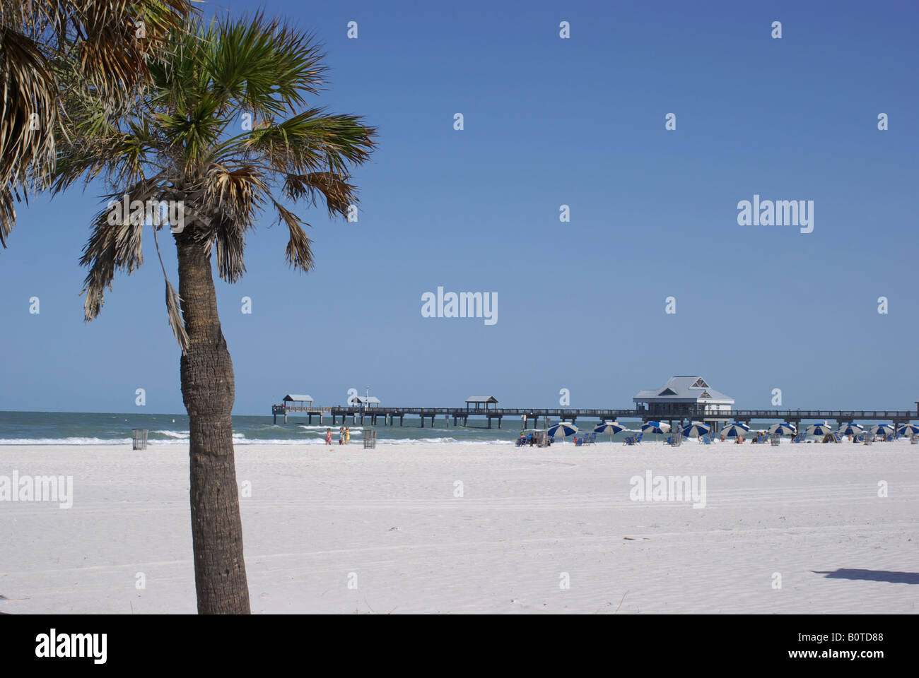 Clearwater Beach, Florida, May 2008: South view of Pier 60 on a beautiful clear sunny morning. Stock Photo