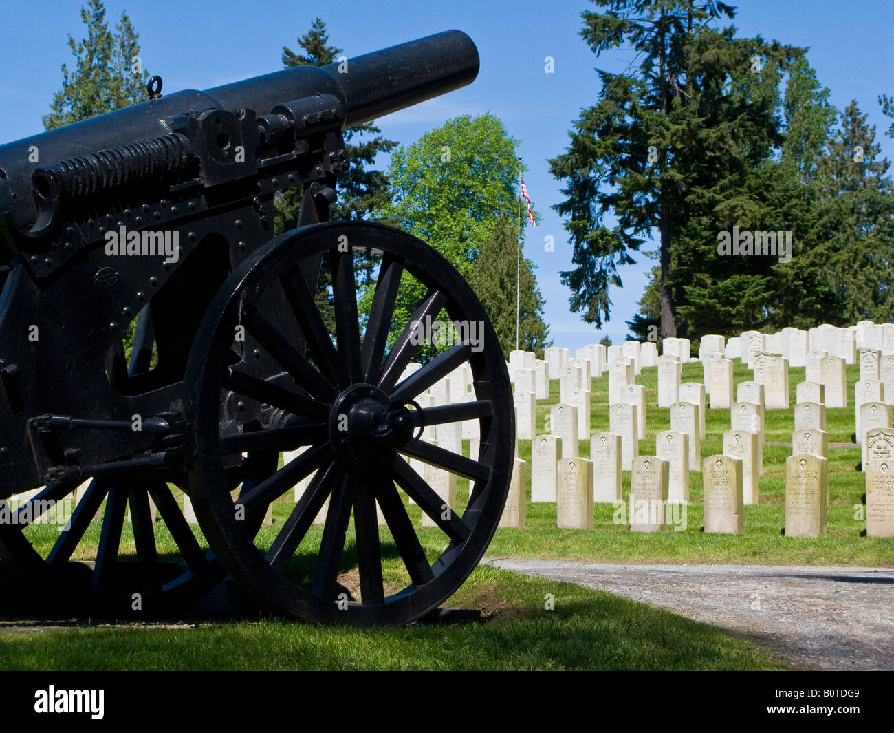 Military veterans graves, Seattle, Washington Stock Photo