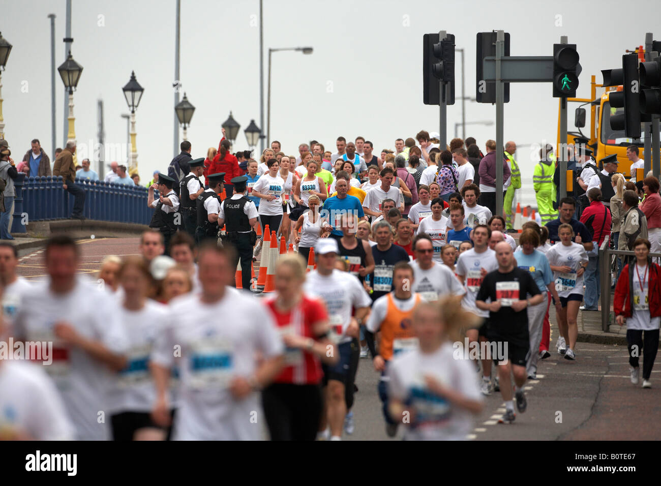 competitors running during the belfast marathon 2008 belfast city