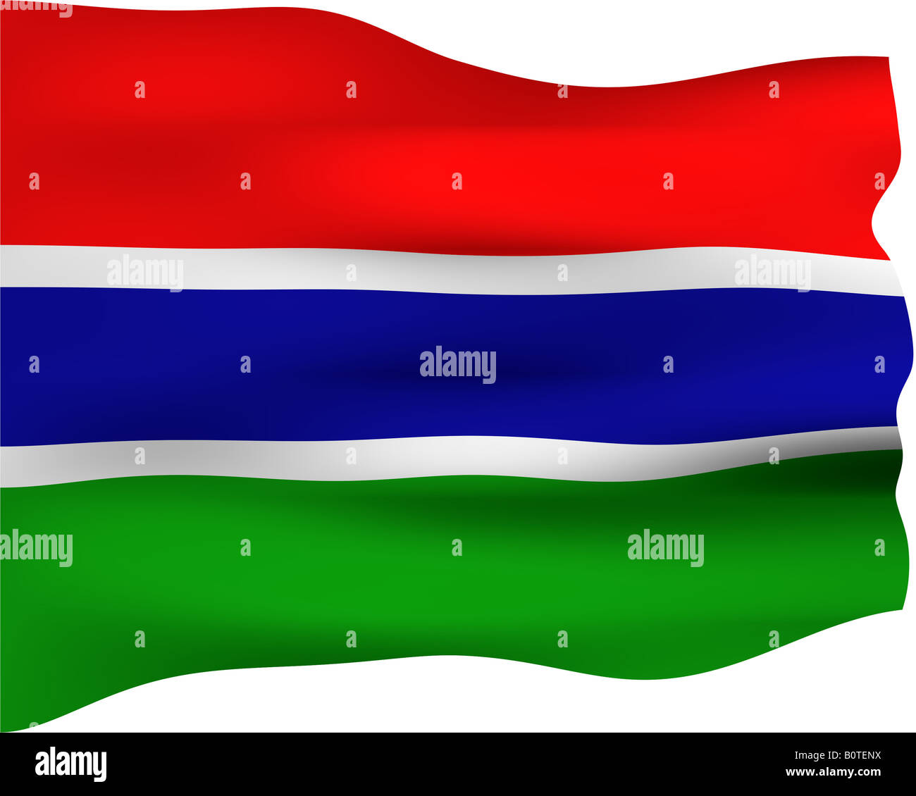 3d flag of Gambia Stock Photo - Alamy