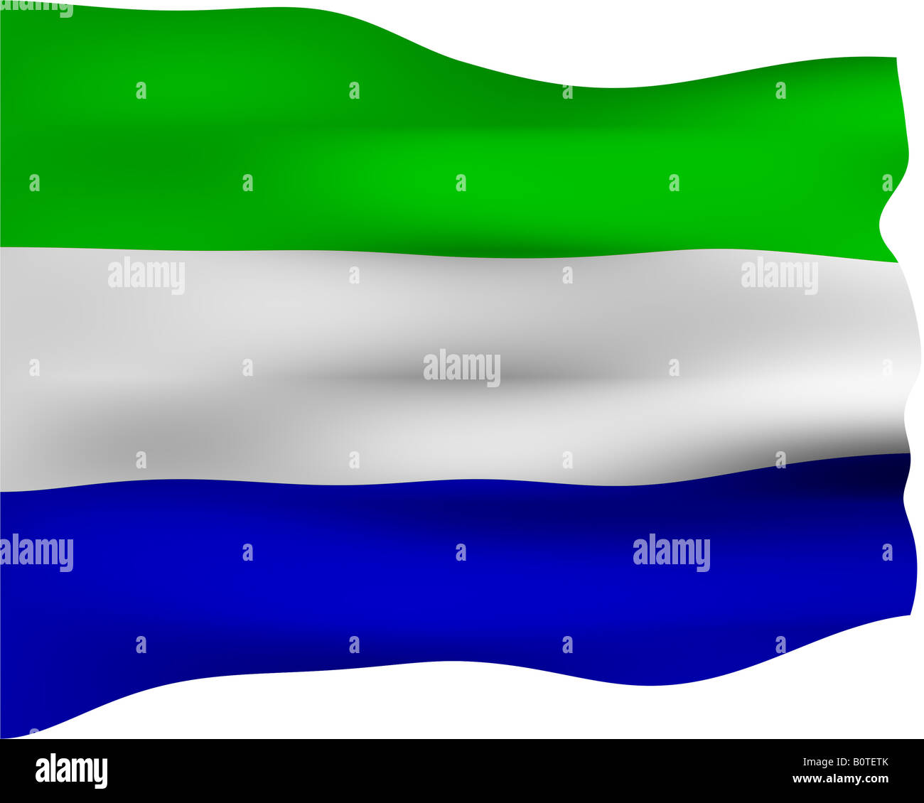 3d flag of Sierra Leone Stock Photo - Alamy