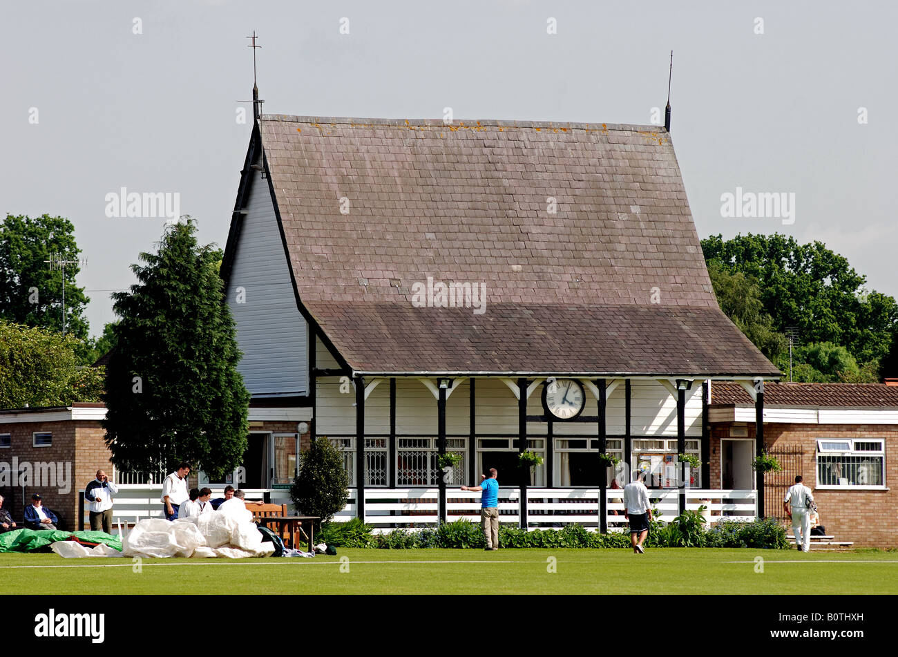 Warwick Cricket Club pavilion, Warwickshire, England, UK Stock Photo