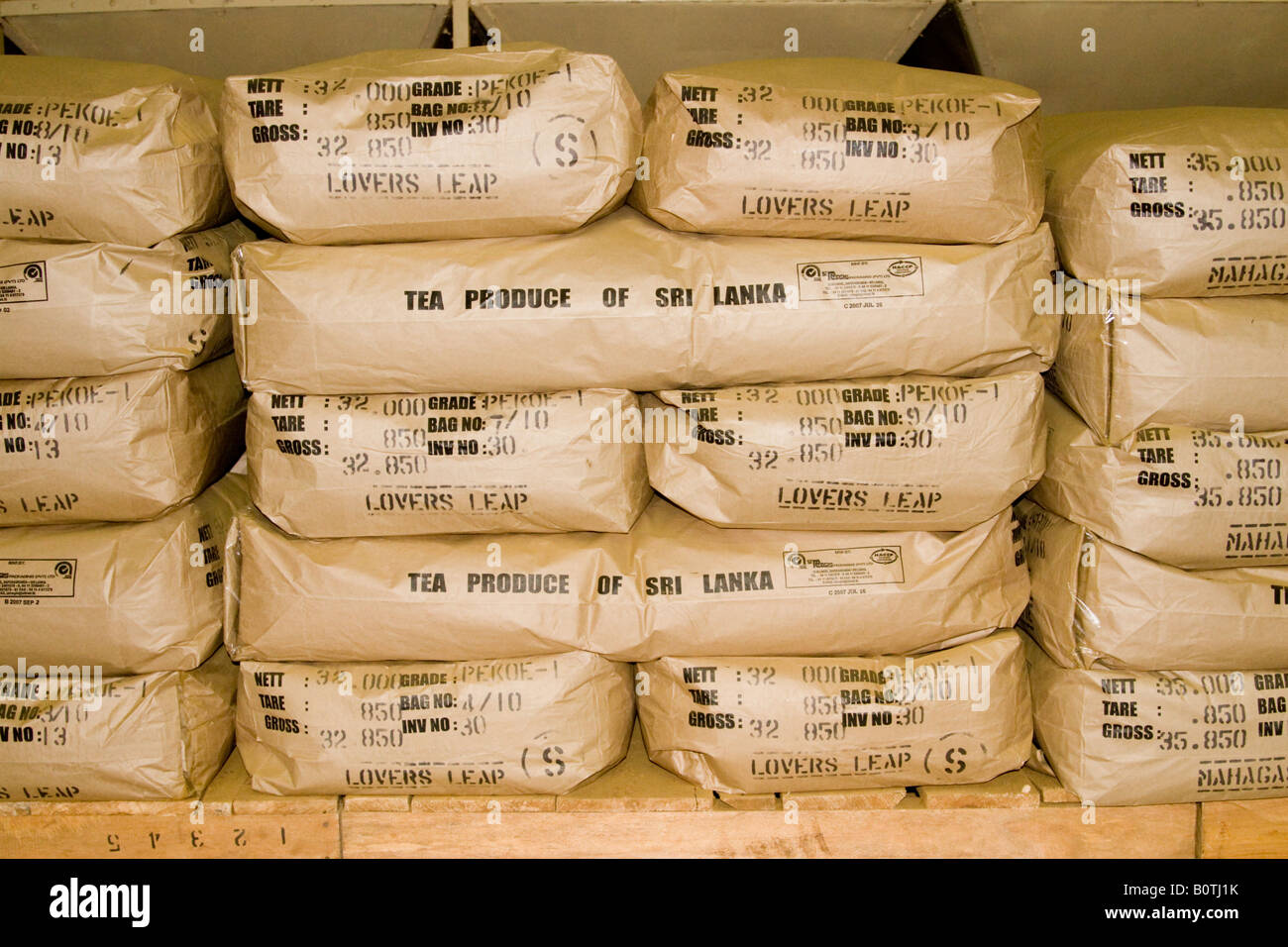 Bulk Tea Sacks Stock Photo Alamy