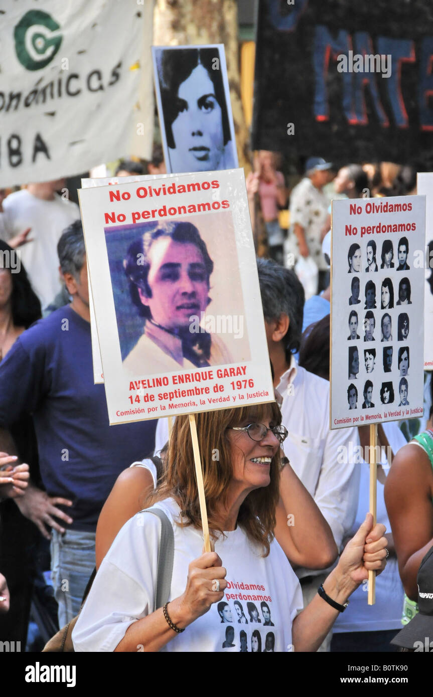 Demonstration marking 32nd anniversary of the Argentine coup d'etat Stock Photo