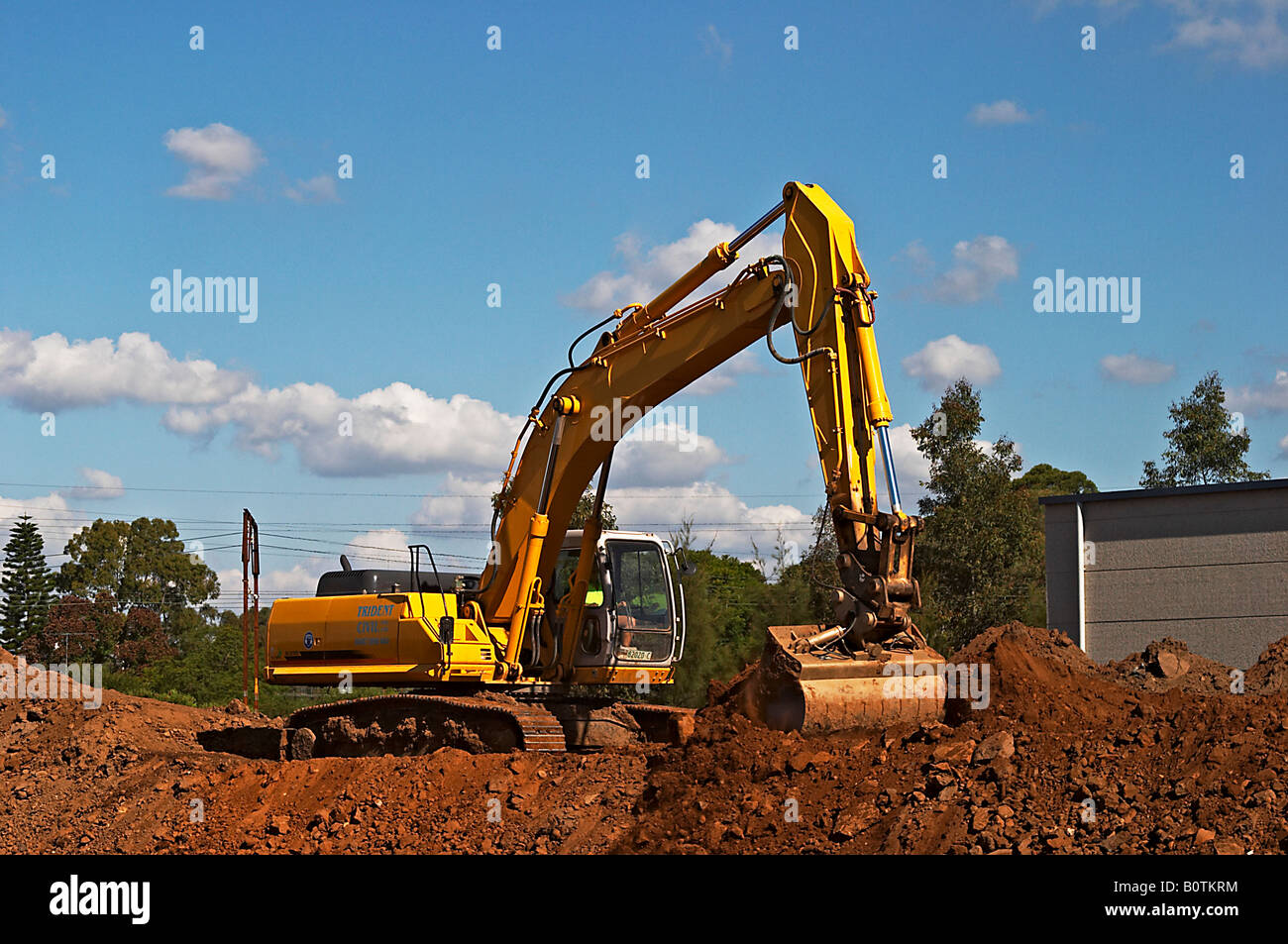 Construction Excavation - Hydraulic Excavator - Backhoe Stock Photo - Alamy