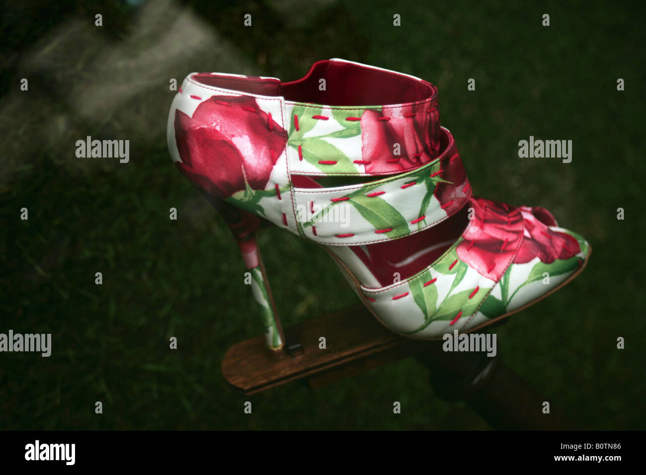 Manolo Blahnik shoe designed for the Chelsea Flower Show 2008 Stock Photo
