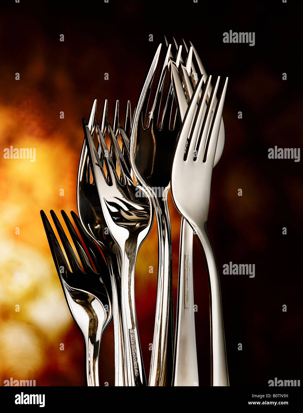 FORKS, STACK of FORKS Stock Photo Alamy