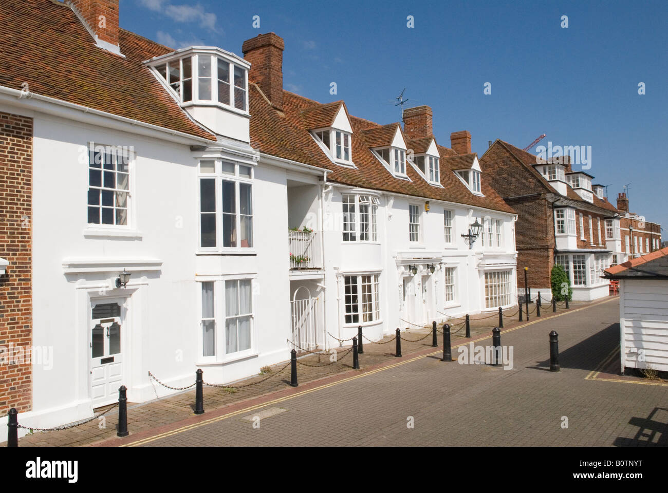 Burnham on Crouch, Essex. The Quay traditional white Victorian buildings. East Anglia England UK HOMER SYKES Stock Photo