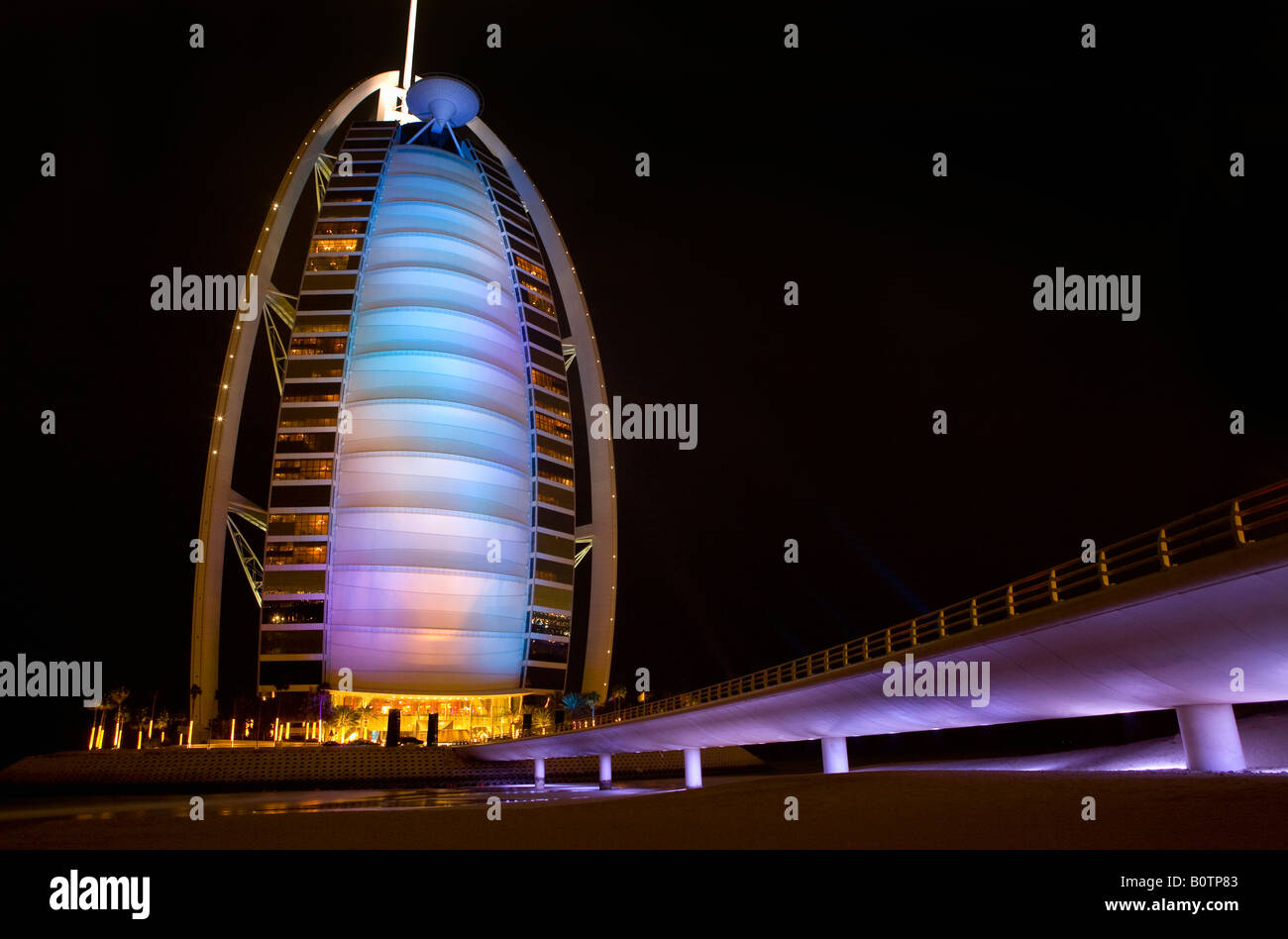 The Burj Al Arab hotel in Jumeirah, Dubai, United Arab Emirates. Stock Photo