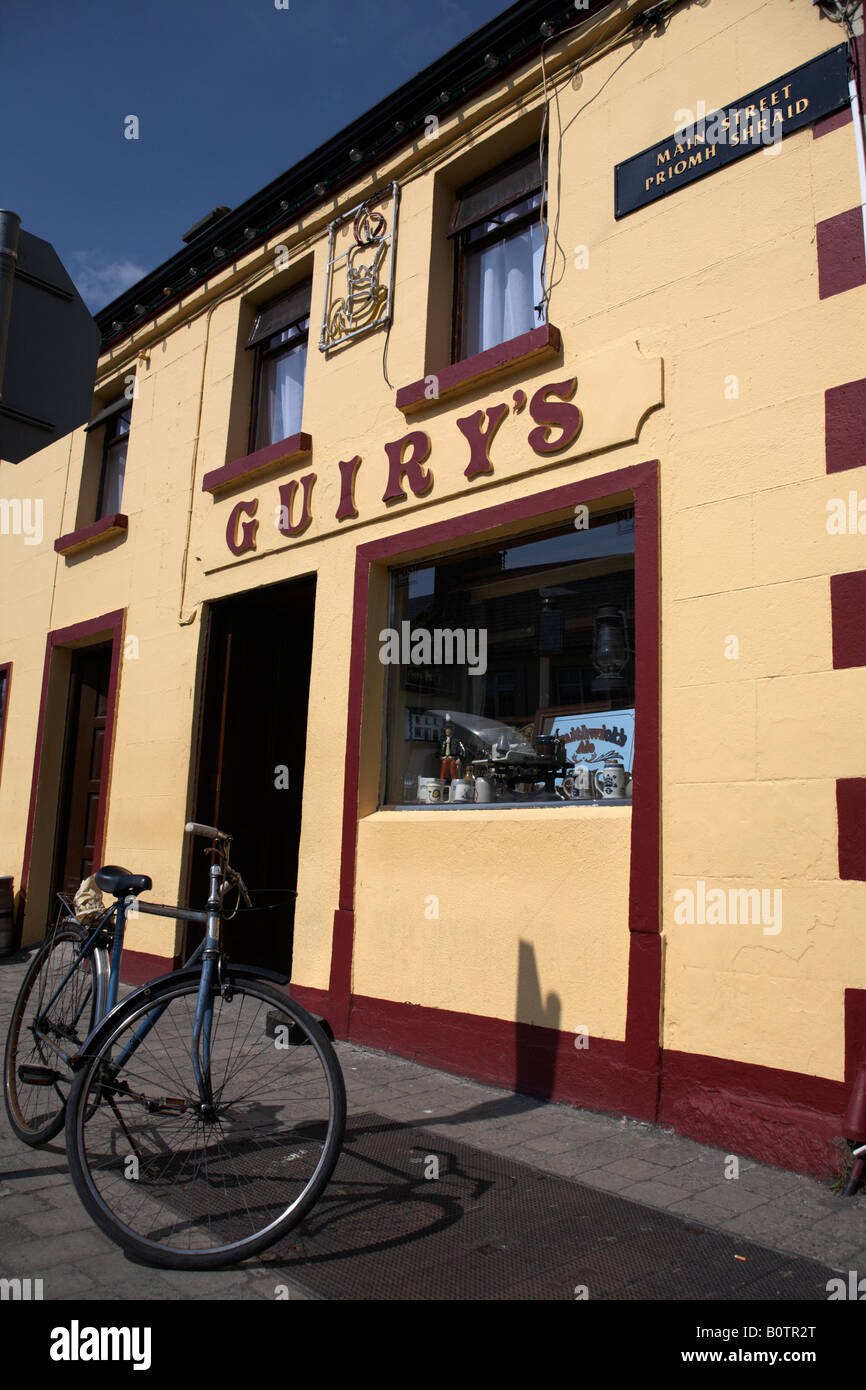 bicycle parked outside guirys irish pub in foxford a traditional small