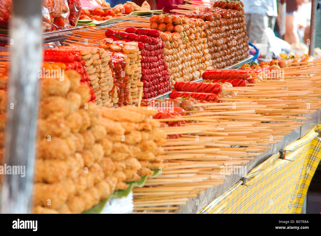 Bangkok Thailand Famous JJ Weekend Market Food and Food Stalls Stock Photo