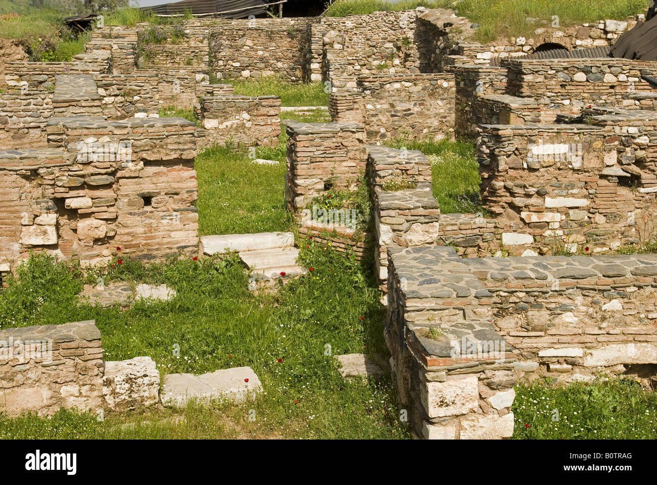 Ruins of settlements in ancient city of Sardes Turkey Stock Photo