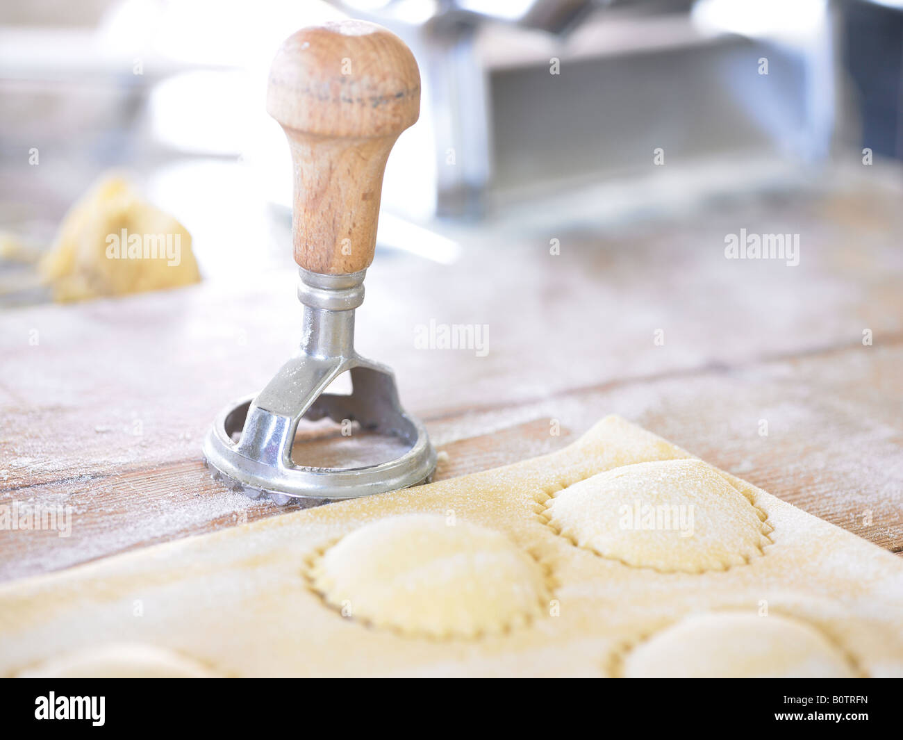 fresh handmade pasta ravioli Stock Photo