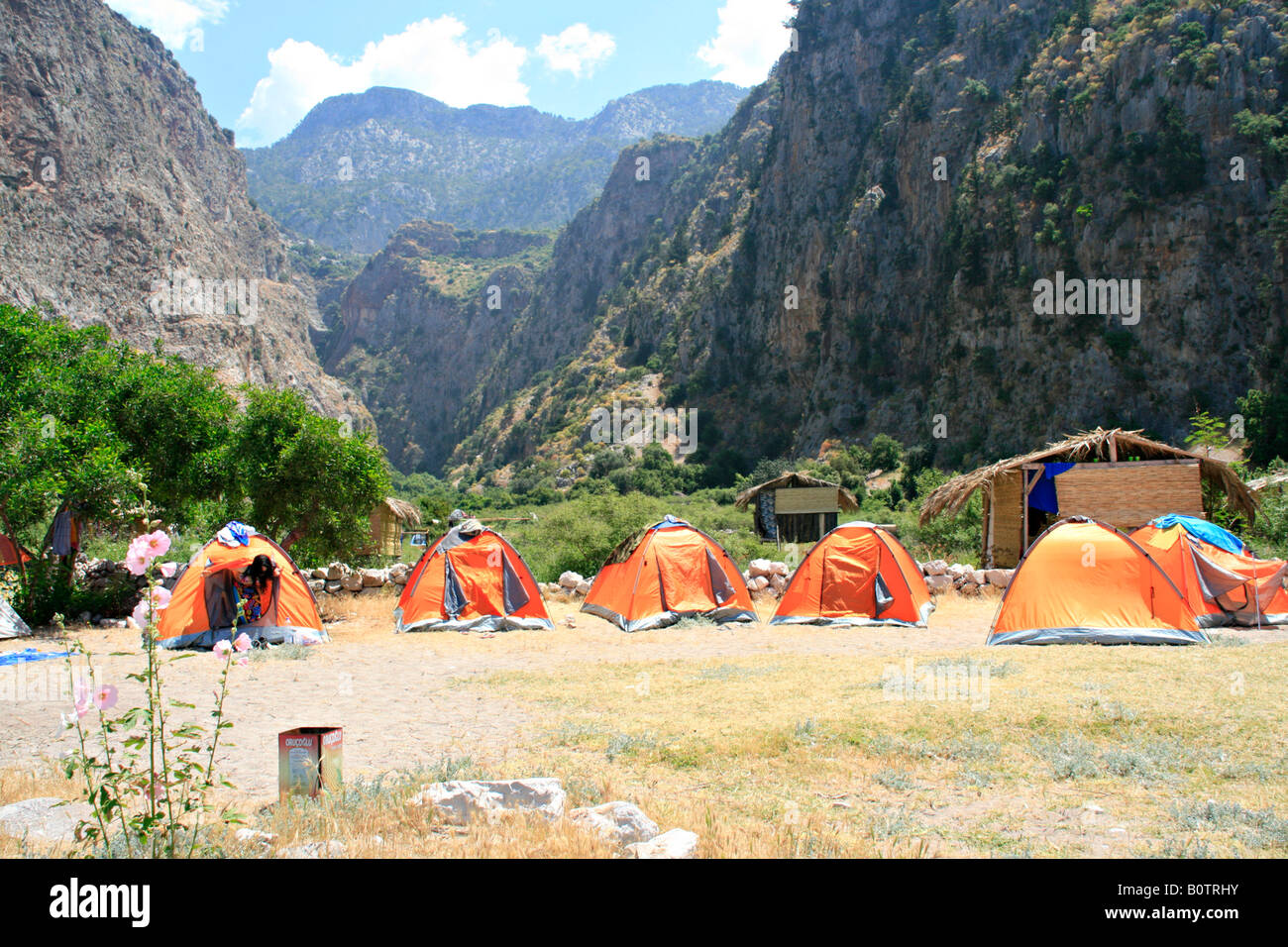 butterfly valley tents camping near olu deniz turkey Stock Photo
