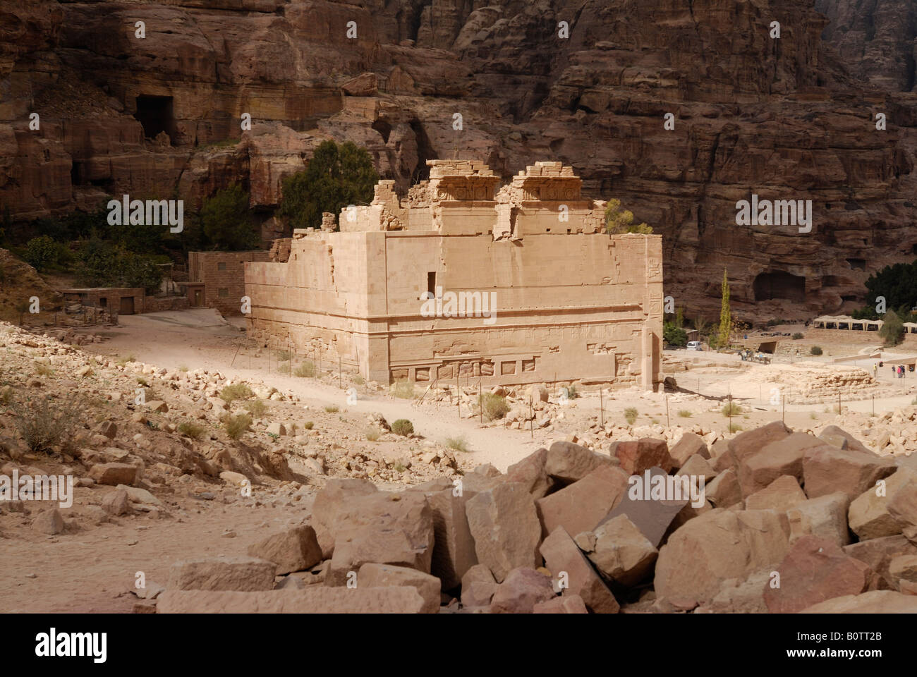 Qasr el Bint The Bint Quasr Nabataean ancient town Petra Jordan Arabia Stock Photo