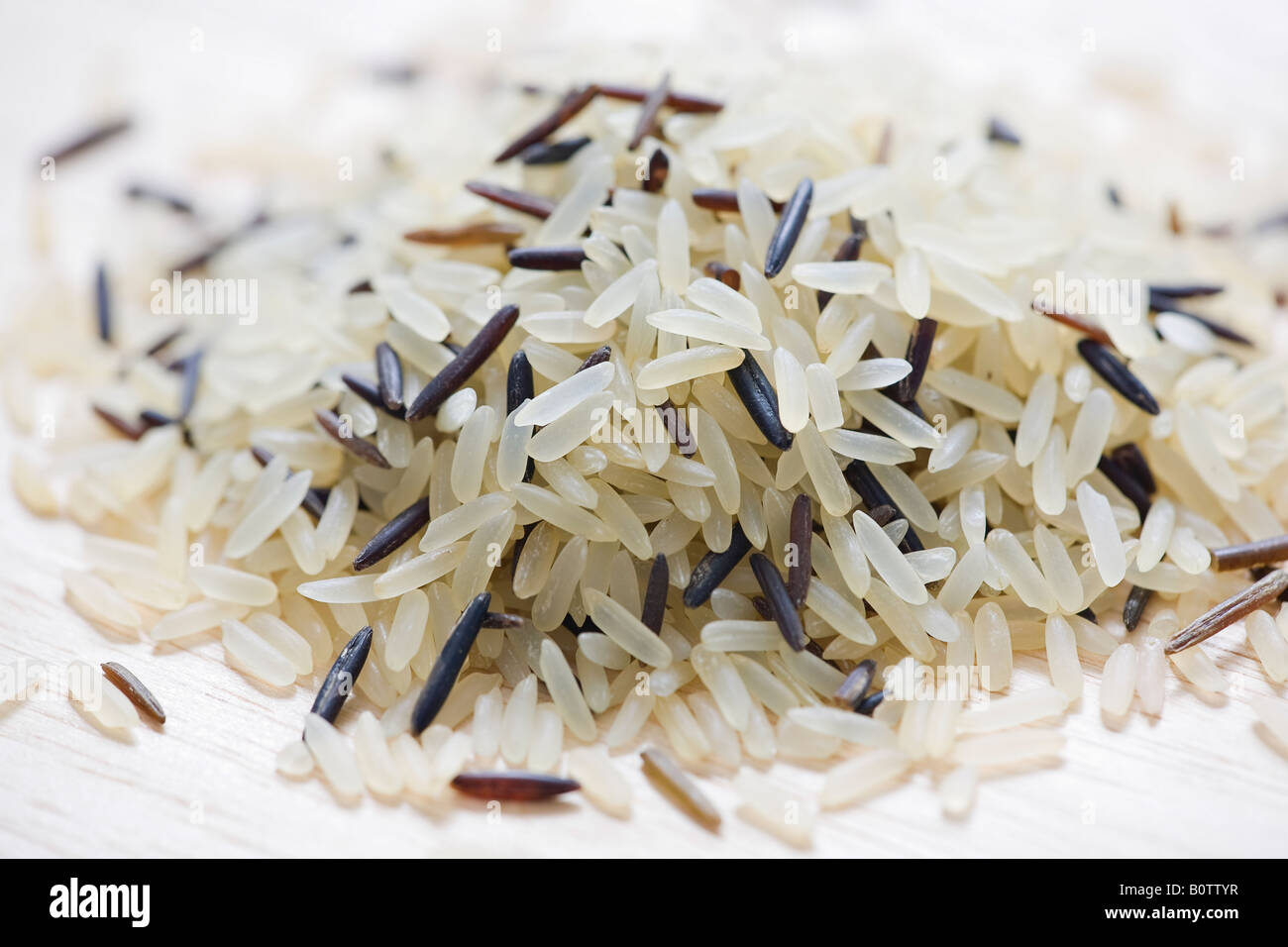 Grains of uncooked wild rice Stock Photo - Alamy