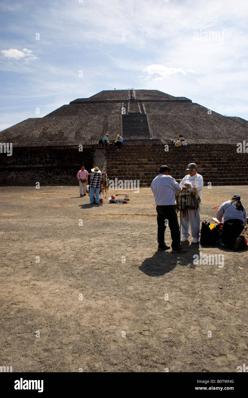 The Pyramid of the Sun at Teotihuacan, a pre-Columbian city that grew to become Mesoamerica's  largest city Stock Photo