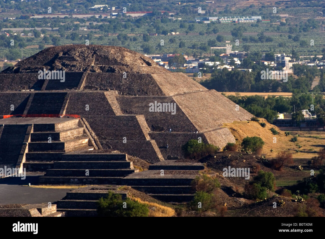 Teotihuacan's Pyramid of the Moon, the third largest pyramid in Mexico and the Americas. Stock Photo