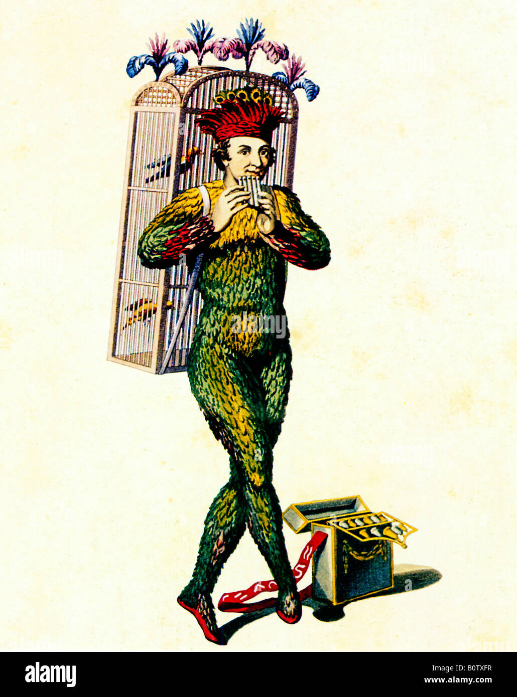 The Magic Flute 1816 by Thiele of the costume design by Sturmer for the Berlin production by Schinkel of the Mozart opera Stock Photo