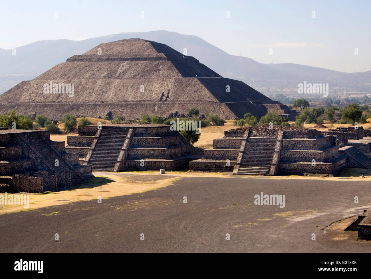Pyramid of the Sun,Teotihuacan, pre-Columbian city, at 11 square miles, the largest city  in Mesoamerica, Stock Photo