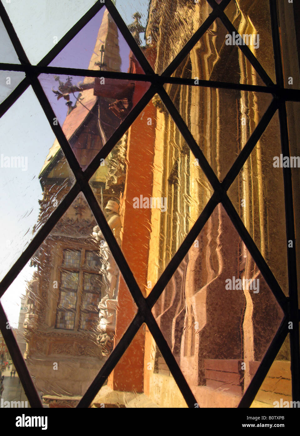 Wroclaw through stained glass window Stock Photo - Alamy
