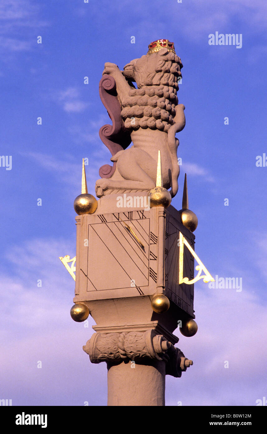 Carlisle Cumbria Sundial sun dial Market Square England UK Stock Photo