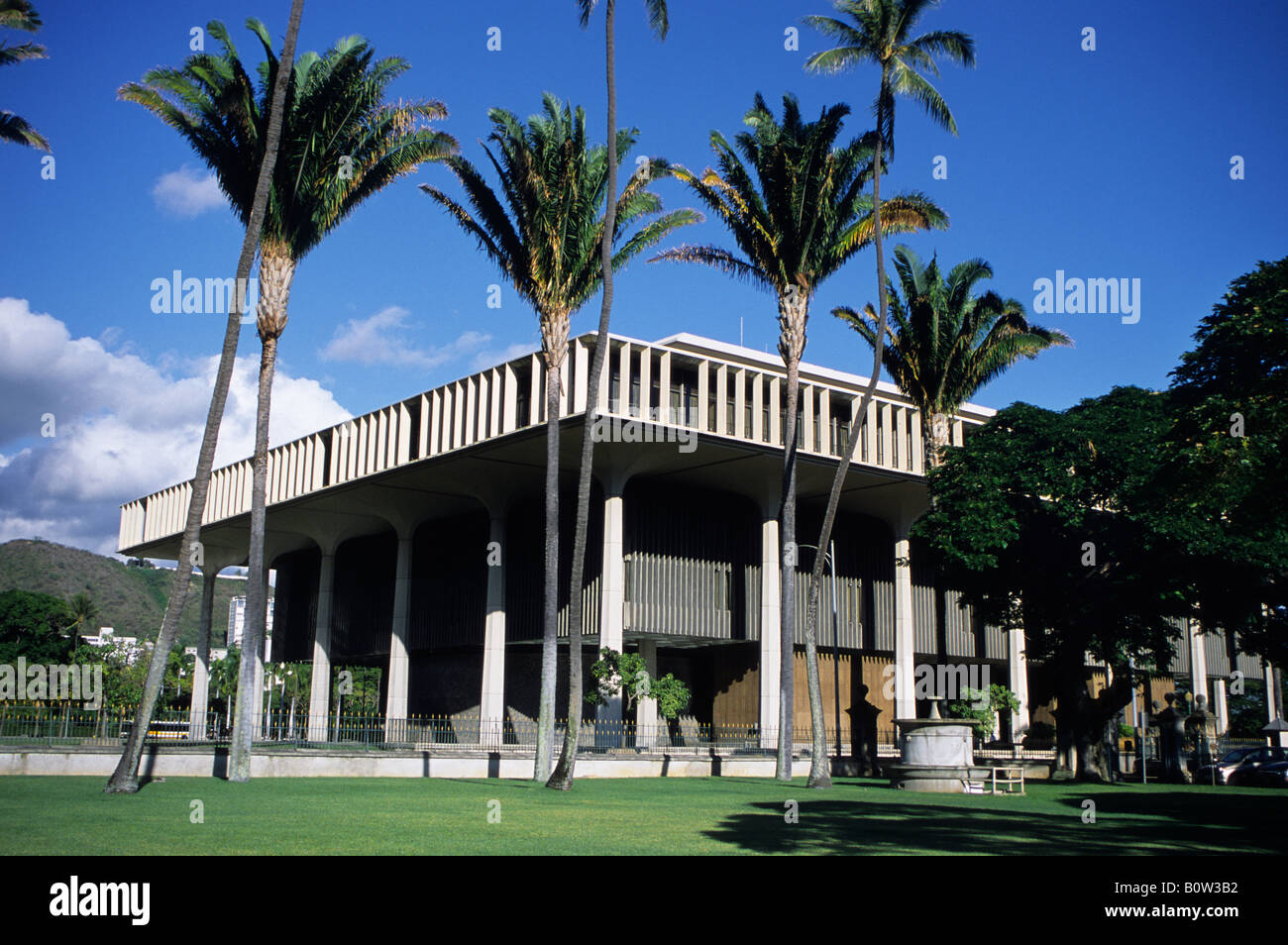 Honolulu, Oahu, Hawaii, USA. State Capital Building Stock Photo