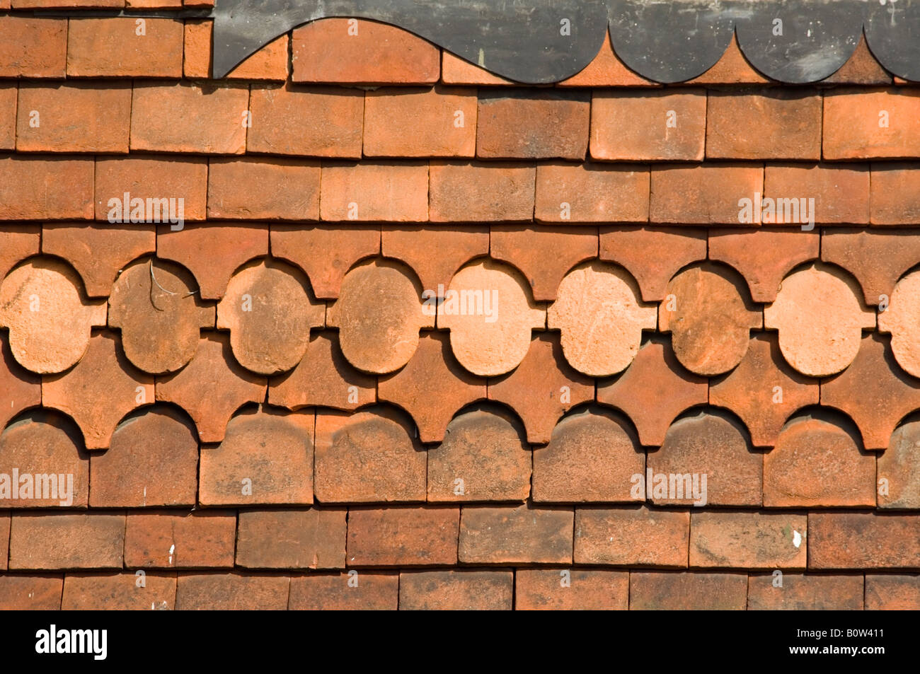 Decorative hung tiles Haslemere Surrey UK Stock Photo Alamy