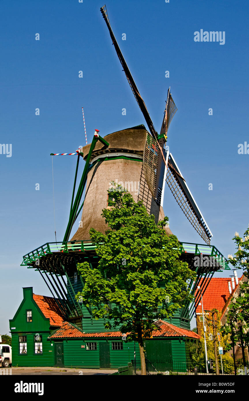 Windmill the pale death Netherlands Village Zaanse Schans Noord Holland North Holland Zaandam Dutch Stock Photo