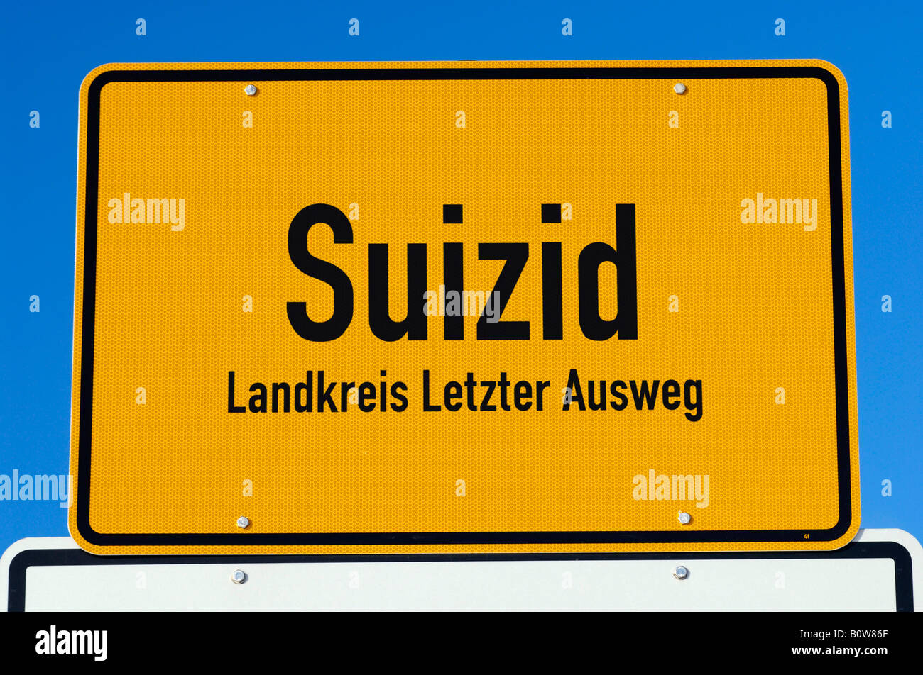 Suizid (Ger. for suicide) Stock Photo