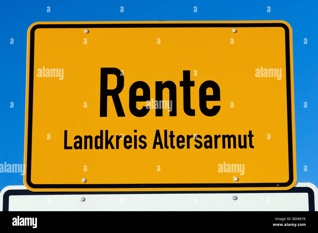 Rente, Altersarmut (Ger. for old-age pension and poverty) Stock Photo