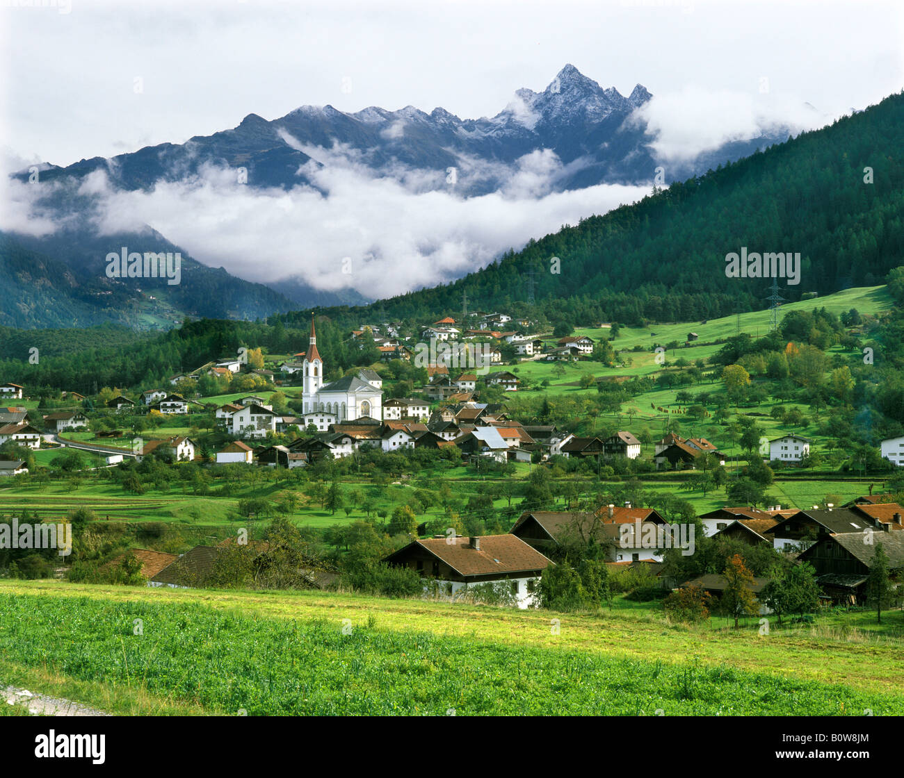 Town of Roppen near Imst, Tyrol, Austria, Europe Stock Photo