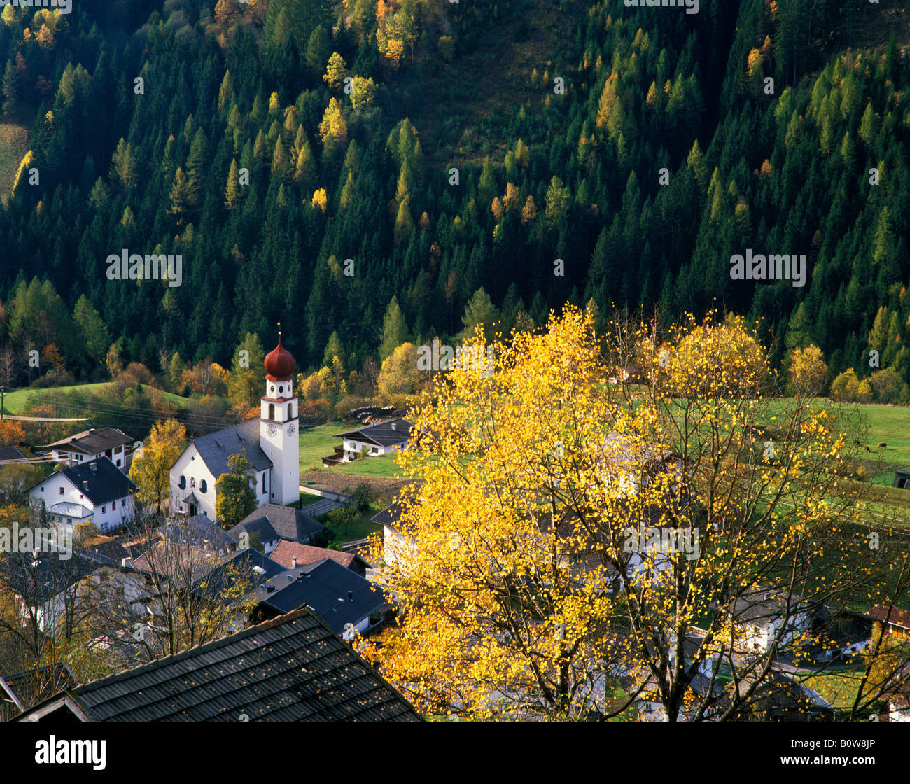St. Gotthard parish church, built 1737, Jerzens, Pitztal, Pitz Valley, Tyrol, Austria, Europe Stock Photo