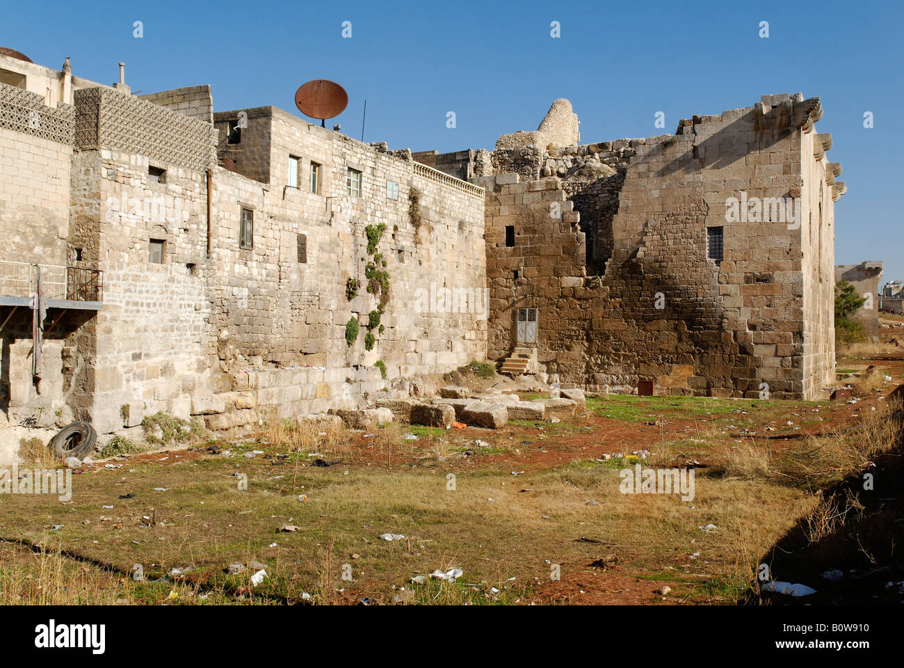Historic city walls built around Aleppo, Syria, Middle East Stock Photo