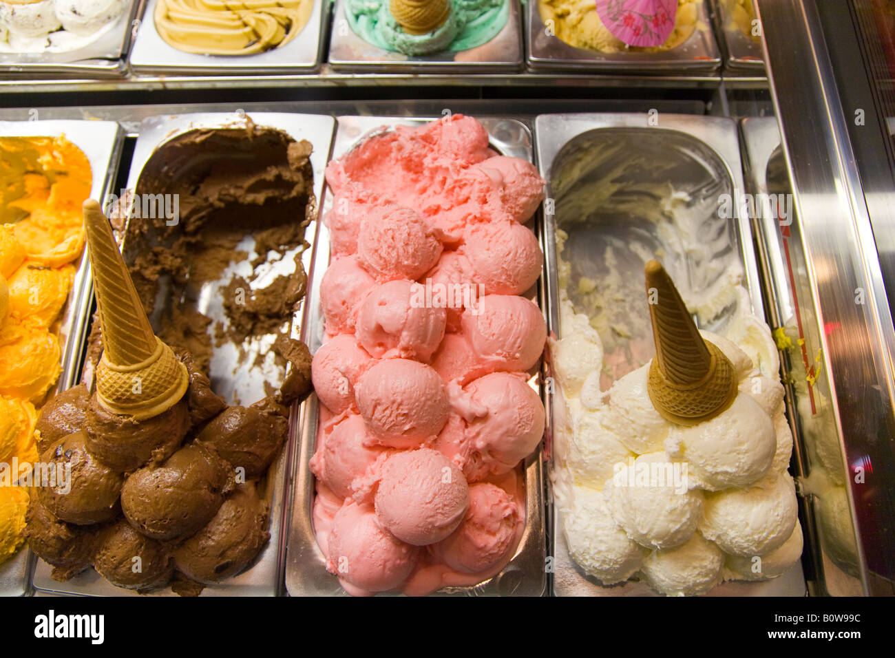 Gelato Italian ice cream in Boston MA Stock Photo