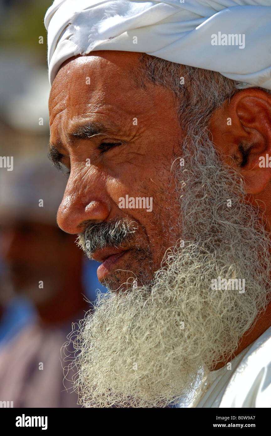 Portrait of a bearded Omani man, Nizwa, Oman, Middle East Stock Photo