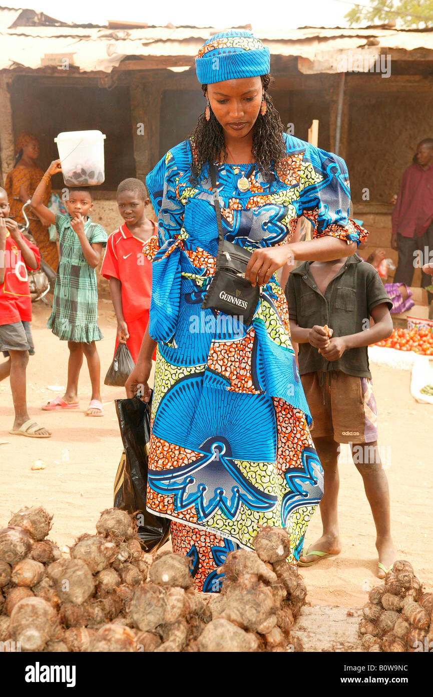 Woman shopping at a market, Garoua, Cameroon, Africa Stock ...
