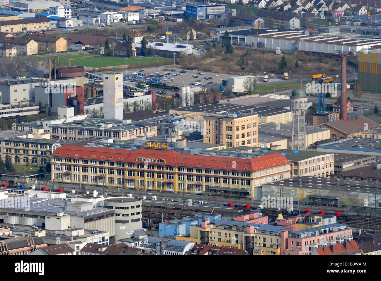 Maggi and Nestlè factory, Singen am Hohentwiel, Baden-Wuerttemberg, Germany, Europe Stock Photo