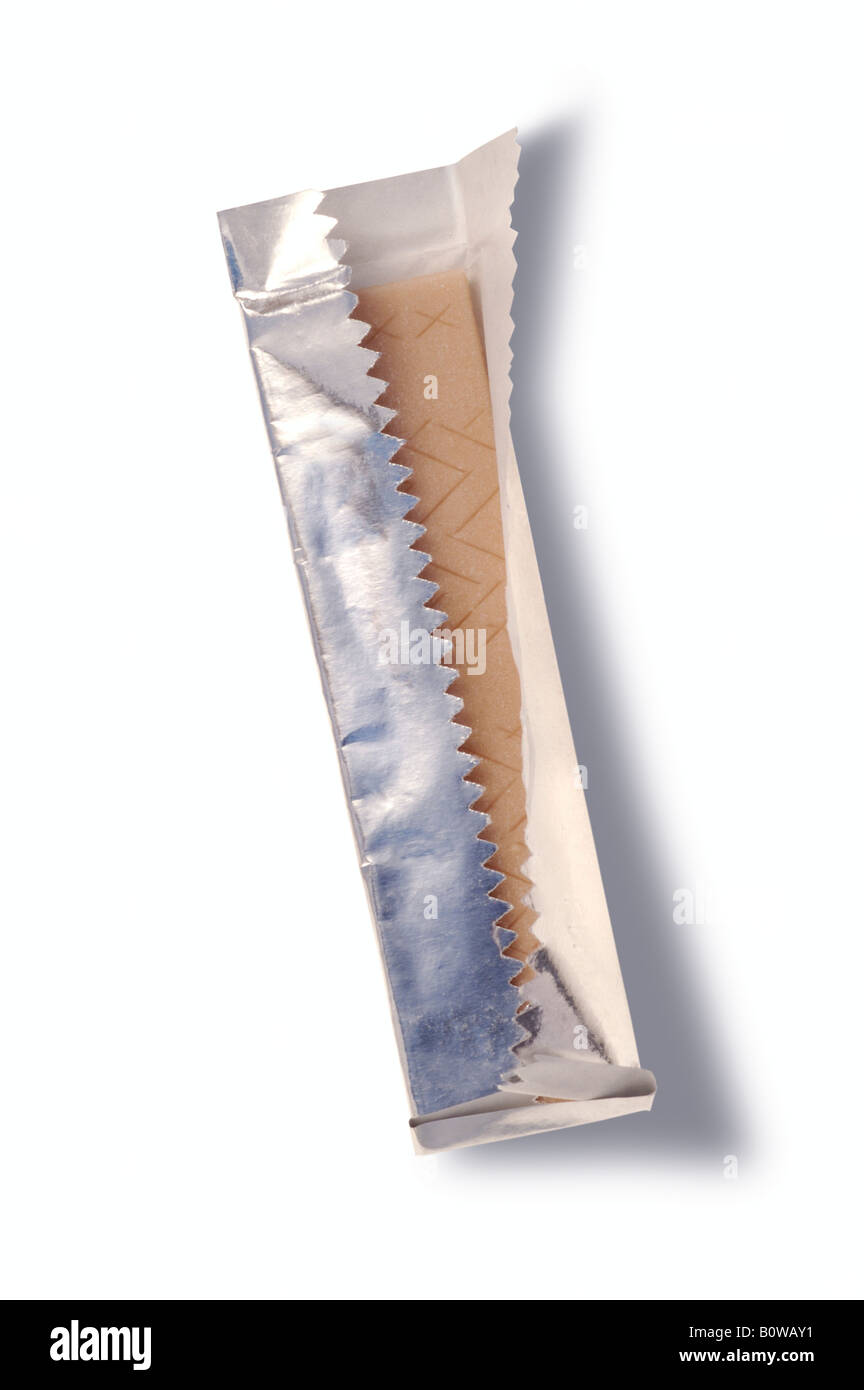 A stick of Wrigley's Spearmint chewing gum, half unwrapped Stock Photo