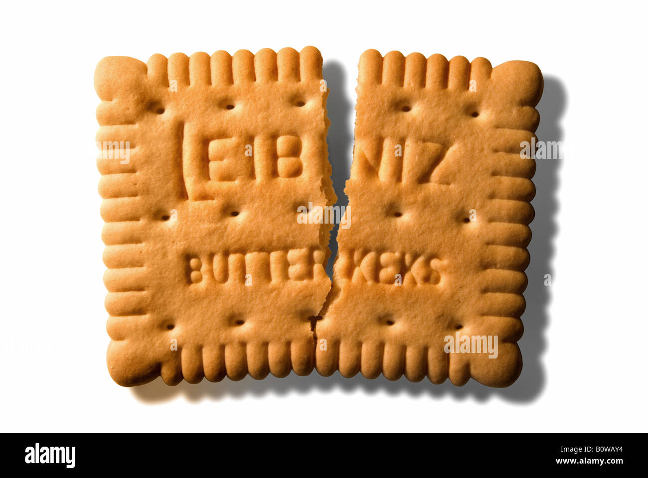 A Leibniz brand biscuit broken down the middle Stock Photo
