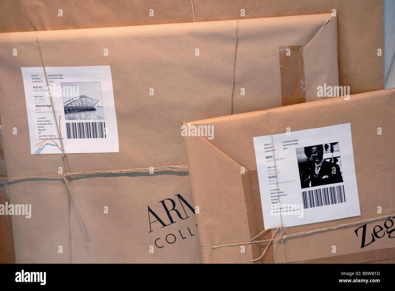 Packages, shop window display Stock Photo