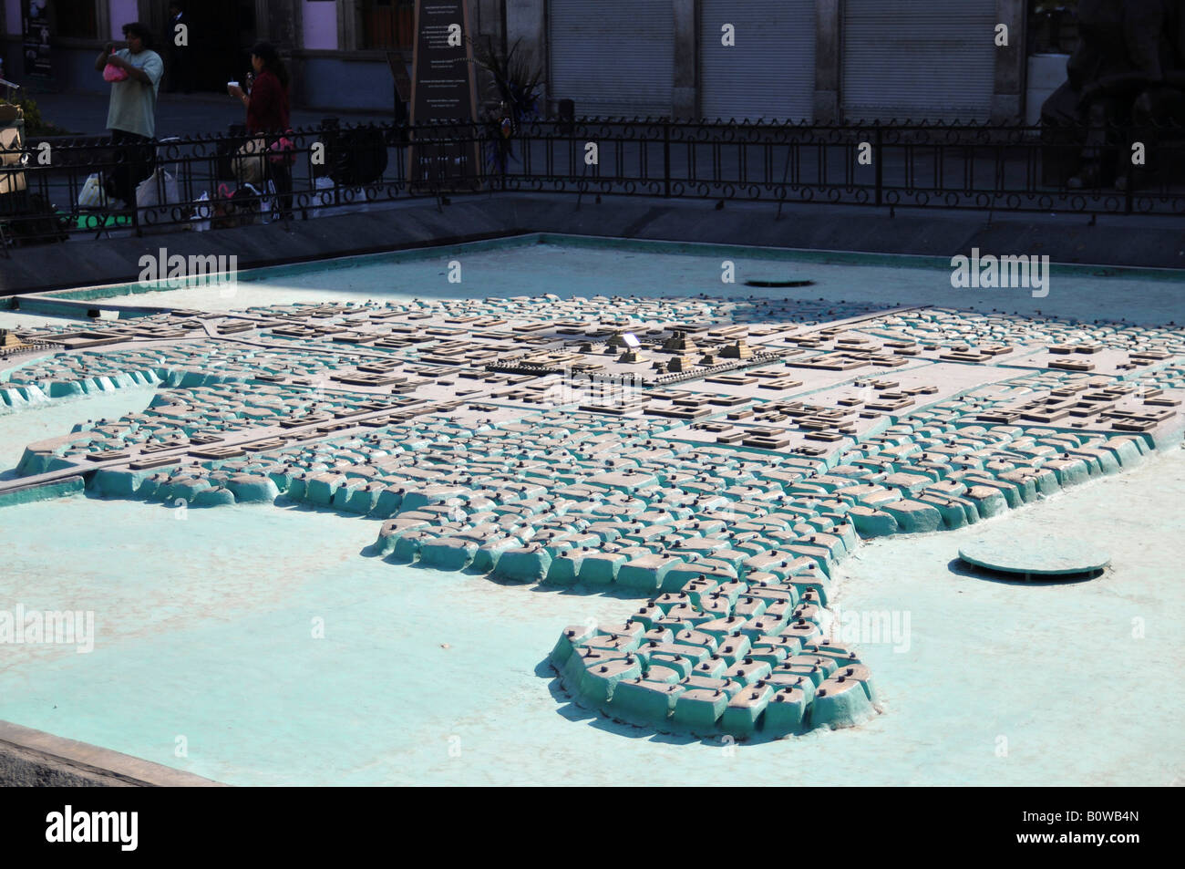 Model of Tenochtitlan, Zocalo, Mexico City, Mexico, Central America Stock Photo