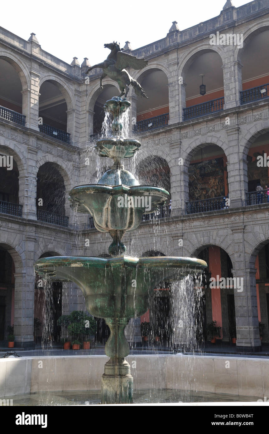 Fountain in the courtyard of the Palacio Nacional Palace, Zocalo