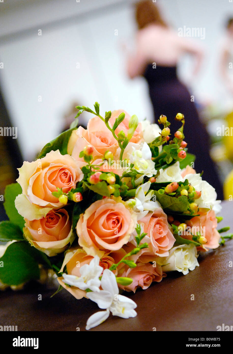 Roses used as a wedding flower bouquet Stock Photo - Alamy