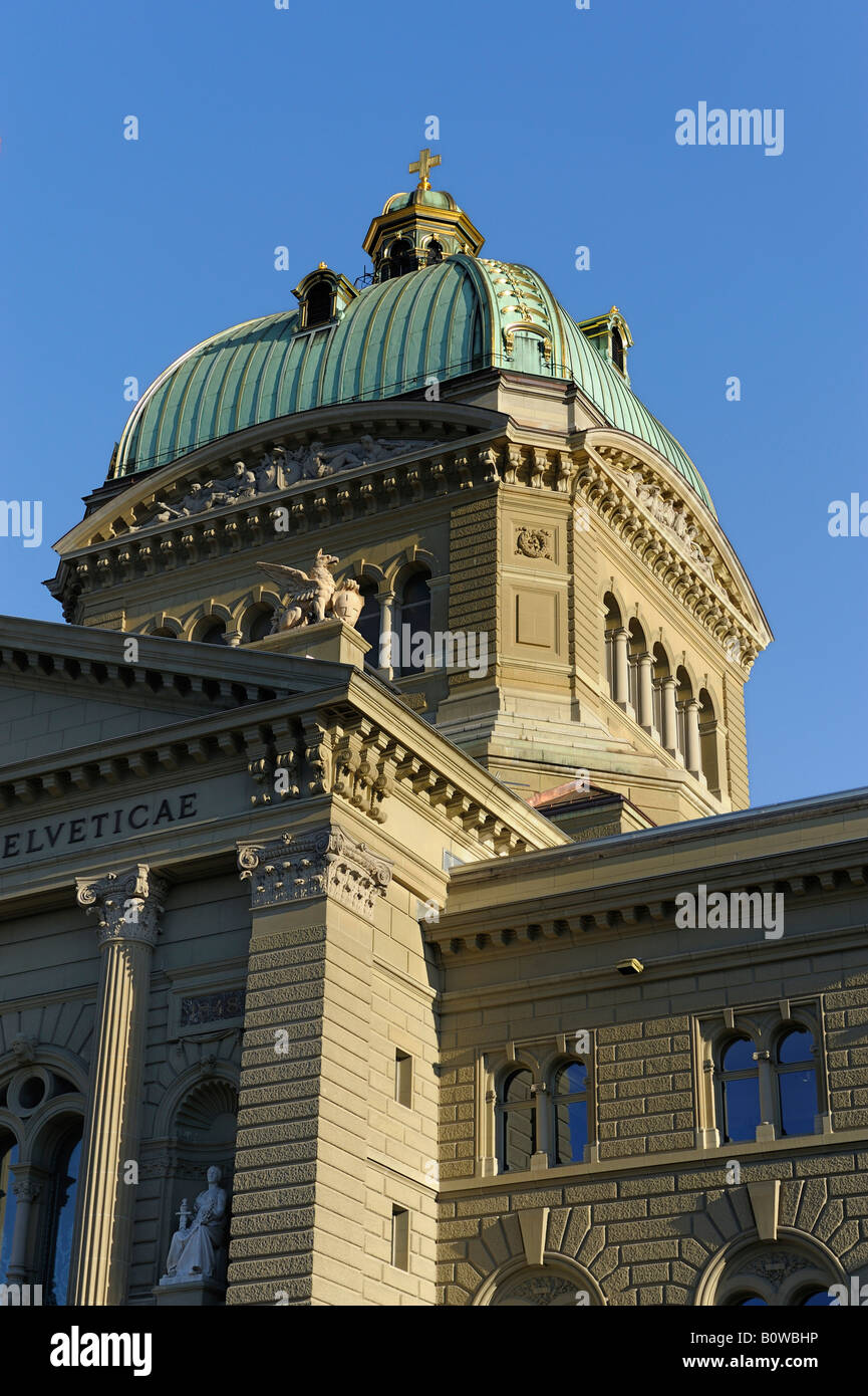 Bundeshaus or Federal Palace of Switzerland in Bern, capital of Switzerland, Europe Stock Photo