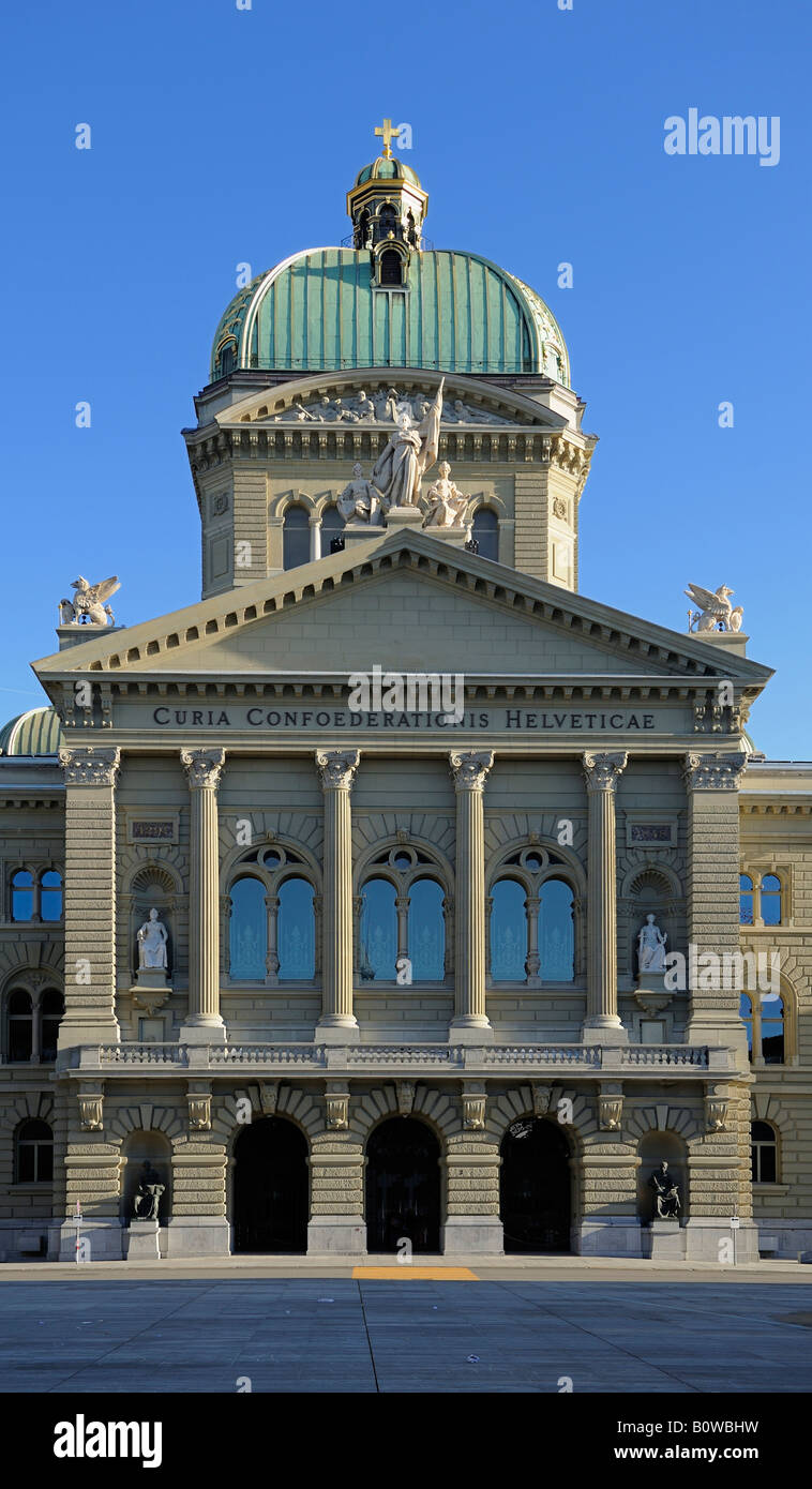 Bundeshaus or Federal Palace of Switzerland in Bern, capital of Switzerland, Europe Stock Photo