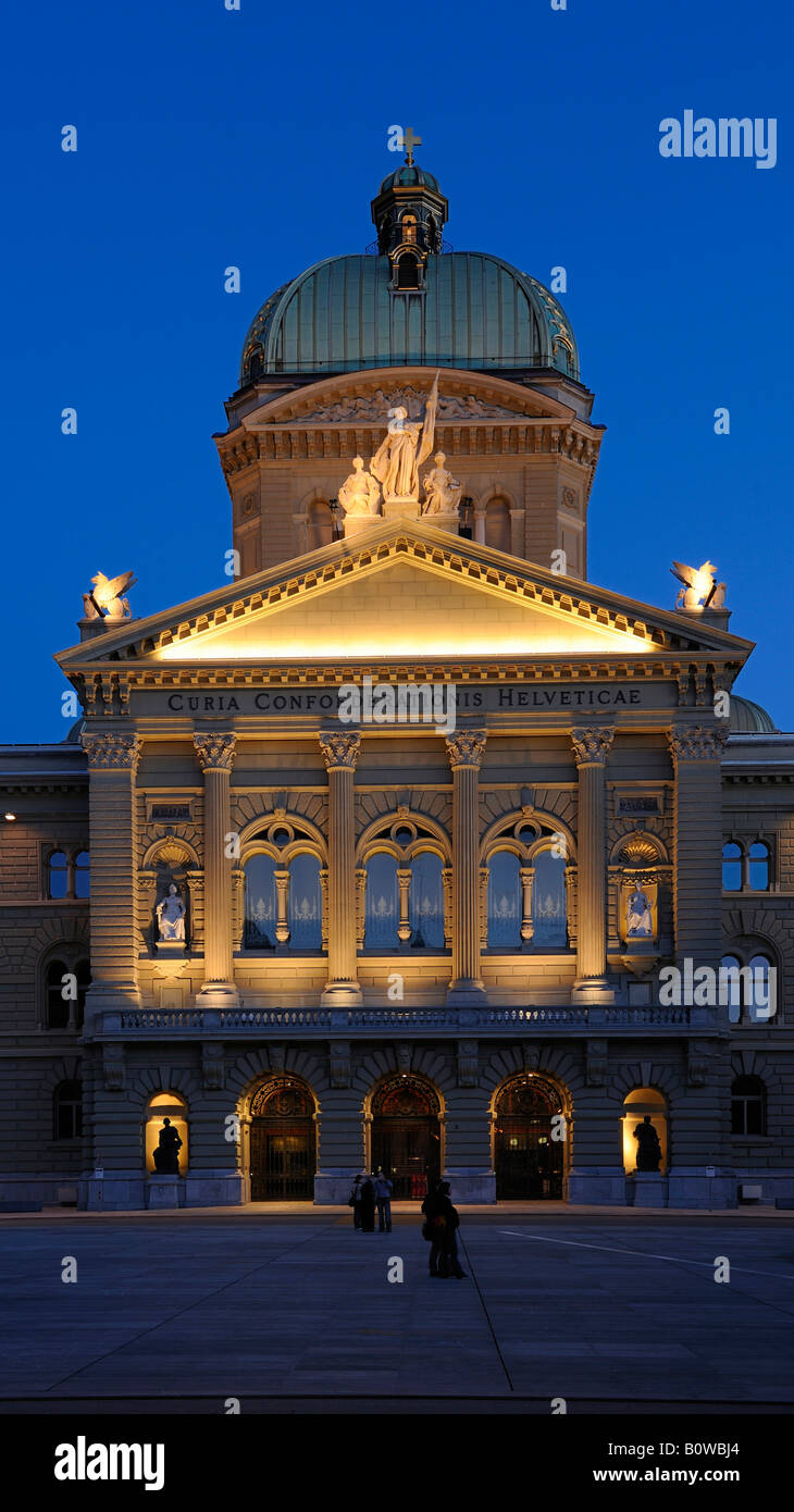 Bundeshaus or Federal Palace of Switzerland in Bern, capital of Switzerland, Europe Stock Photo