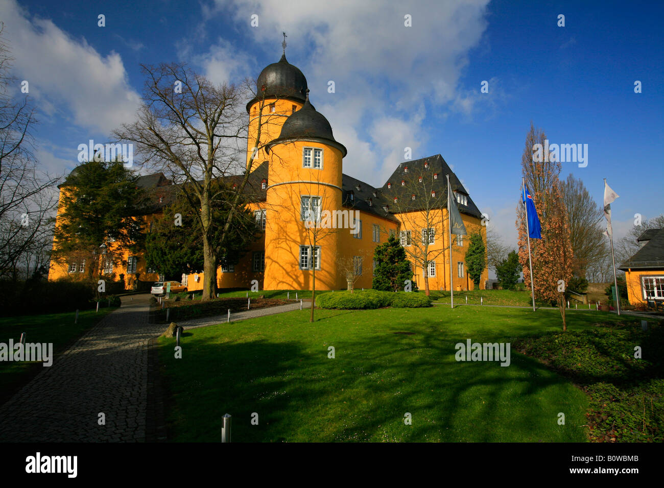 Montabaur Palace, elite education centre, Montabaur town landmark, Westerwaldkreis, North Rhine-Westphalia, Germany Stock Photo